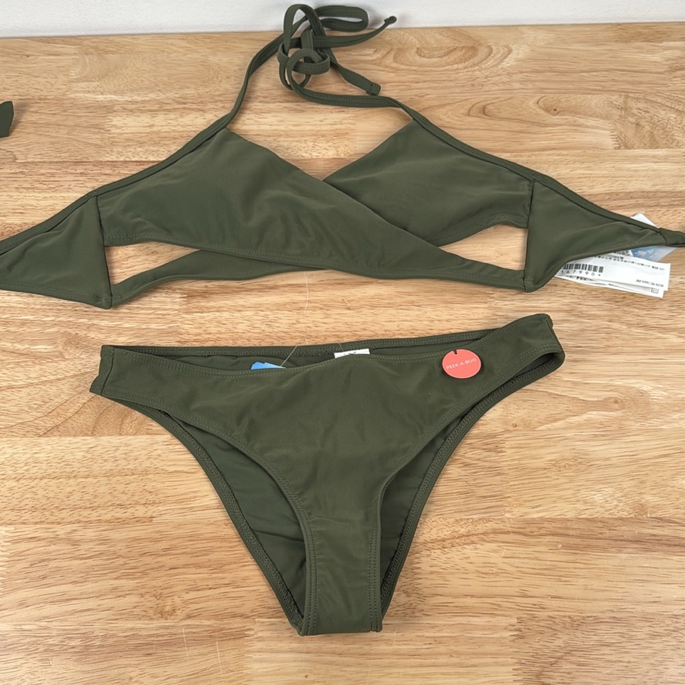 Olive Green Women's Swim Set